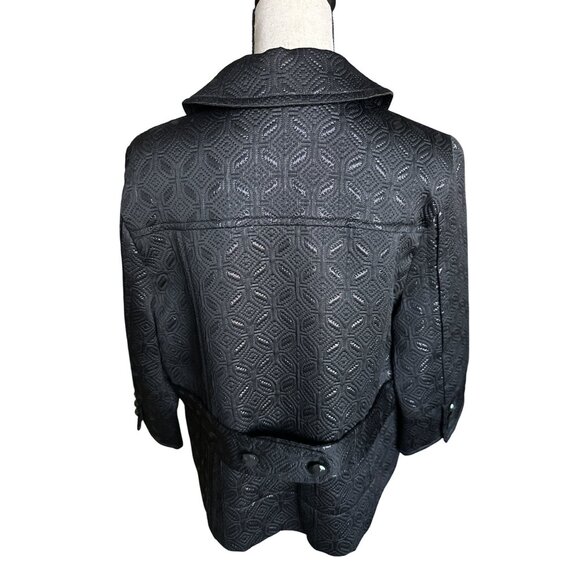 JohnPaulRichard Black Dress Jacket Textured 4 Buttons 3/4 Sleeve Lined Size XL - Picture 4 of 8